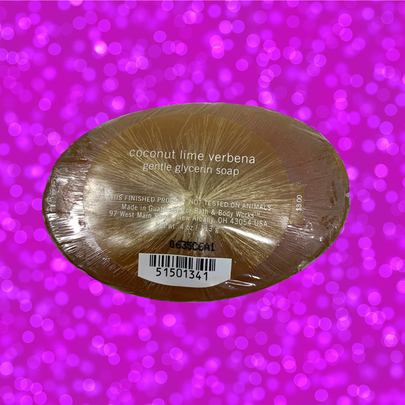NEW Bath & Body Works Pleasures Coconut Lime Verbena Glycerin Soap Bar 4 oz Rare - Picture 1 of 3